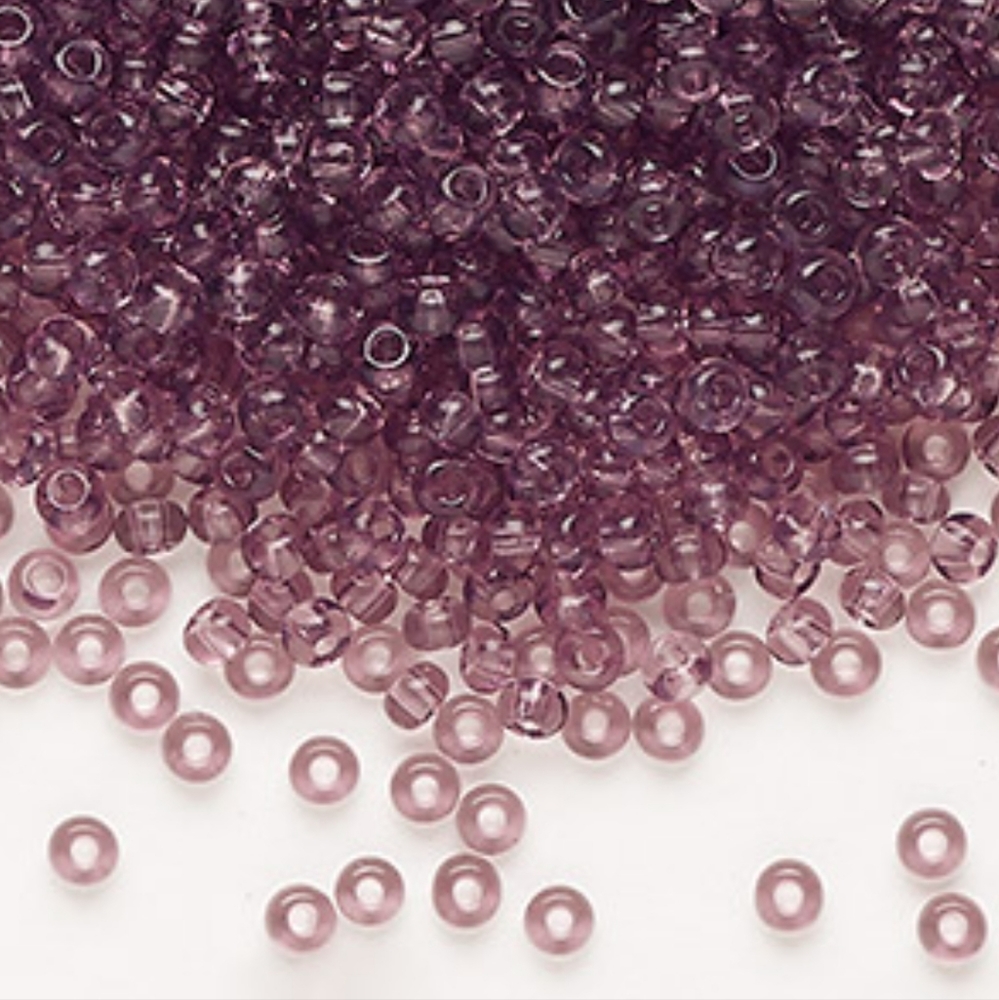 5/$15 Seed Bead Czech Glass Transparent Light Amethyst Tube